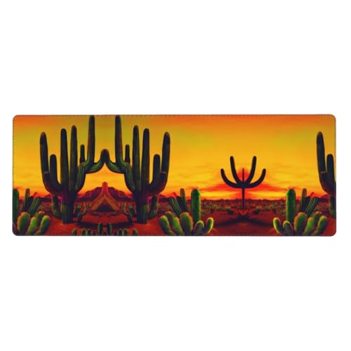 Großes Mauspad mit Kaktus in Wüste, 30 x 80 cm, Gaming-Schreibtischmatte, erweiterter Schutz für Zuhause, Büro, Computer, Laptop Großes Mauspad mit Kaktus in Wüste, 30 x 80 cm, Gaming-Schreibtischmatte, erweiterter Schutz für Zuhause, Büro, Computer, Laptop von BaerK