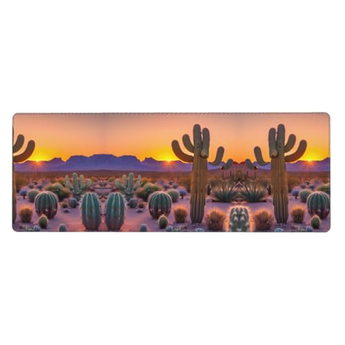 Großes Mauspad mit Kaktuswüsten-Sonnenuntergängen, 30 x 80 cm, Gaming-Schreibtischmatte, erweiterter Schutz für Zuhause, Büro, Computer, Laptop von BaerK