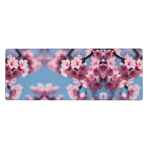Großes Mauspad mit Kirschblüten-Druck, 30 x 80 cm, Gaming-Schreibtischmatte, erweiterter Schutz für Zuhause, Büro, Computer, Laptop von BaerK