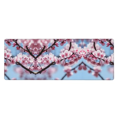 Großes Mauspad mit Kirschblüten-Druck, 30 x 80 cm, Gaming-Schreibtischmatte, erweiterter Schutz für Zuhause, Büro, Computer, Laptop von BaerK