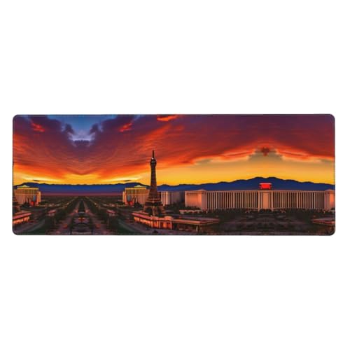 Großes Mauspad mit Las Vegas Sonnenuntergang-Druck, 30 x 80 cm, Gaming-Schreibtischmatte, erweiterter Schutz für Zuhause, Büro, Computer, Laptop Großes Mauspad mit Las Vegas Sonnenuntergang-Druck, 30 x 80 cm, Gaming-Schreibtischmatte, erweiterter Schutz für Zuhause, Büro, Computer, Laptop von BaerK