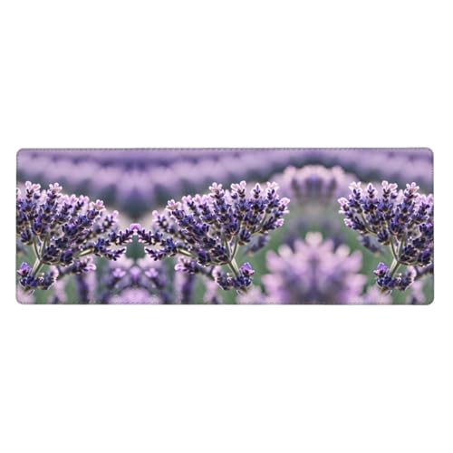 Großes Mauspad mit Lavendelblumen-Druck, 30 x 80 cm, Gaming-Schreibtischmatte, erweiterter Schutz für Zuhause, Büro, Computer, Laptop von BaerK