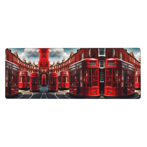 Großes Mauspad mit Londoner Straßendruck, 30 x 80 cm, Gaming-Schreibtischmatte, erweiterter Schutz für Zuhause, Büro, Computer, Laptop von BaerK