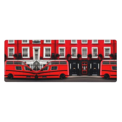 Großes Mauspad mit Londoner Straßendruck, 30 x 80 cm, Gaming-Schreibtischmatte, erweiterter Schutz für Zuhause, Büro, Computer, Laptop von BaerK