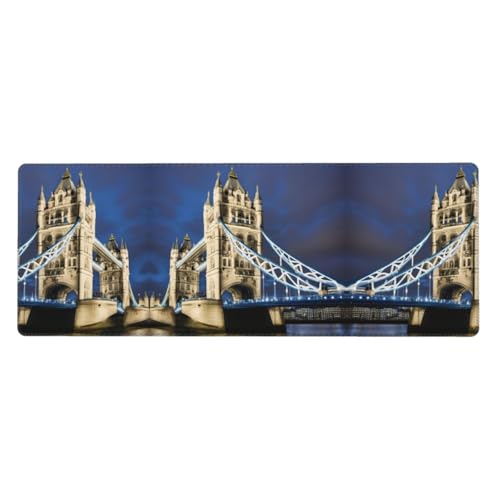 Großes Mauspad mit Motiv Tower Bridge in London, 30 x 80 cm, Gaming-Schreibtischmatte, erweiterter Schutz für Zuhause, Büro, Computer, Laptop von BaerK