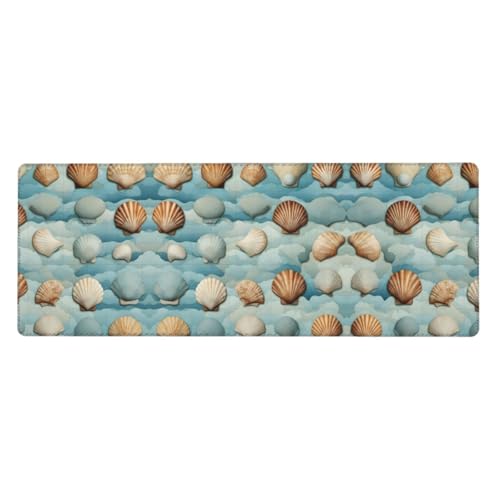 Großes Mauspad mit Muschelmotiv, 30 x 80 cm, Gaming-Schreibtischmatte, erweiterter Schutz für Zuhause, Büro, Computer, Laptop von BaerK