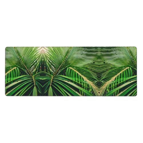 Großes Mauspad mit Palmenblättern, 30 x 80 cm, Gaming-Schreibtischmatte, erweiterter Schutz für Zuhause, Büro, Computer, Laptop von BaerK