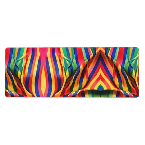 Großes Mauspad mit Regenbogenfarben-Streifendruck, 30 x 80 cm, Gaming-Schreibtischmatte, erweiterter Schutz für Zuhause, Büro, Computer, Laptop Großes Mauspad mit Regenbogenfarben-Streifendruck, 30 x 80 cm, Gaming-Schreibtischmatte, erweiterter Schutz für Zuhause, Büro, Computer, Laptop von BaerK
