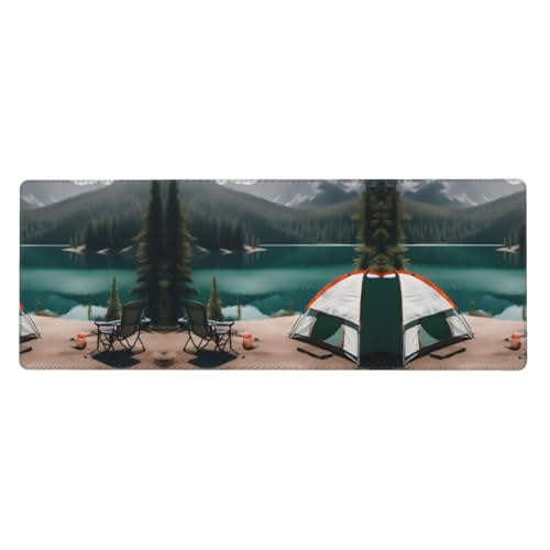 Großes Mauspad mit Serenity Lake Camping-Druck, 30 x 80 cm, Gaming-Schreibtischmatte, erweiterter Schutz für Zuhause, Büro, Computer, Laptop von BaerK