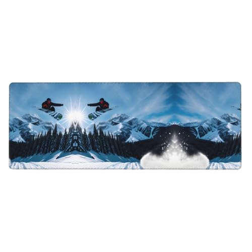 Großes Mauspad mit Snowboard-Druck, 30 x 80 cm, Gaming-Schreibtischmatte, erweiterter Schutz für Zuhause, Büro, Computer, Laptop von BaerK