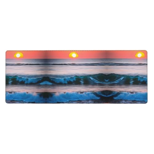 Großes Mauspad mit Sonnenuntergang und Sonnenaufgang mit Meereswellen, 30 x 80 cm, Gaming-Schreibtischunterlage, erweiterter Schutz für Zuhause, Büro, Computer, Laptop Großes Mauspad mit Sonnenuntergang und Sonnenaufgang mit Meereswellen, 30 x 80 cm, Gaming-Schreibtischunterlage, erweiterter Schutz für Zuhause, Büro, Computer, Laptop von BaerK