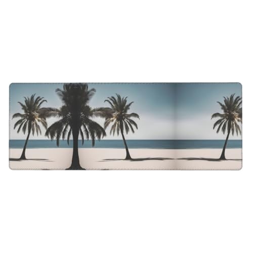 Großes Mauspad mit Strand- und Palmen-Druck, 30 x 80 cm, Gaming-Schreibtischmatte, erweiterter Schutz für Zuhause, Büro, Computer, Laptop von BaerK