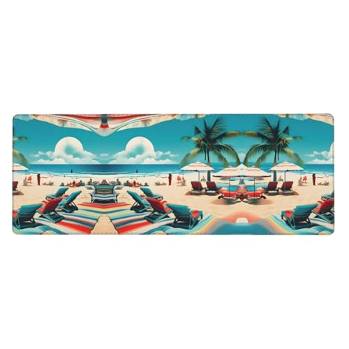 Großes Mauspad mit Strandlandschaften, 30 x 80 cm, Gaming-Schreibtischmatte, erweiterter Schutz für Zuhause, Büro, Computer, Laptop von BaerK