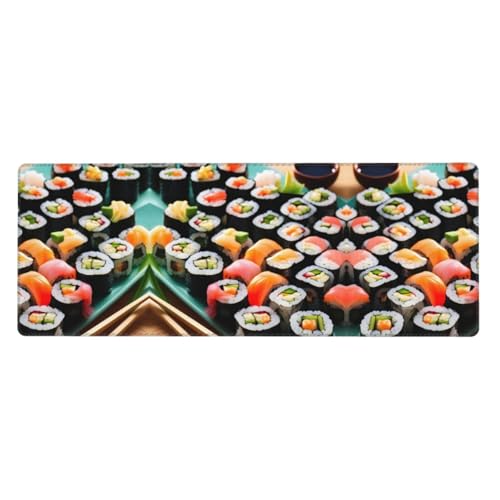 Großes Mauspad mit Sushi-Druck, 30 x 80 cm, Gaming-Schreibtischmatte, erweiterter Schutz für Zuhause, Büro, Computer, Laptop von BaerK