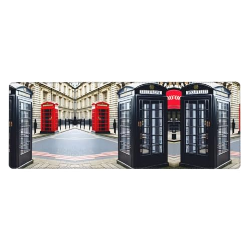 Großes Mauspad mit Telefonzellen-Druck, 30 x 80 cm, Gaming-Schreibtischmatte, erweiterter Schutz für Zuhause, Büro, Computer, Laptop von BaerK