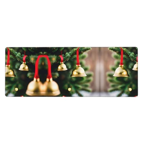 Großes Mauspad mit Weihnachtsbaum und Glocken, 30 x 80 cm, Gaming-Schreibtischmatte, erweiterter Schutz für Zuhause, Büro, Computer, Laptop Großes Mauspad mit Weihnachtsbaum und Glocken, 30 x 80 cm, Gaming-Schreibtischmatte, erweiterter Schutz für Zuhause, Büro, Computer, Laptop von BaerK
