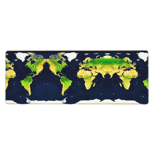 Großes Mauspad mit Weltkarten-Druck, 30 x 80 cm, Gaming-Schreibtischmatte, erweiterter Schutz für Zuhause, Büro, Computer, Laptop von BaerK