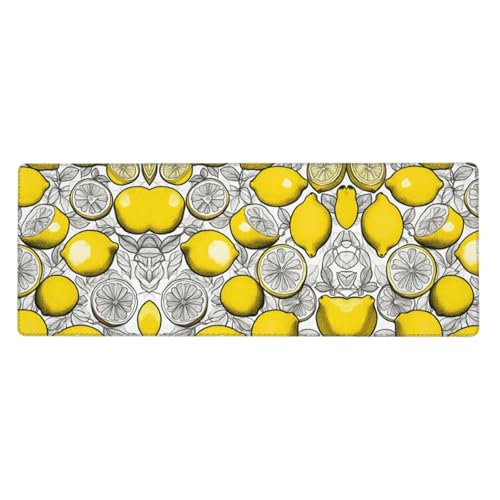 Großes Mauspad mit Zitronenfrucht-Muster, 30 x 80 cm, Gaming-Schreibtischmatte, erweiterter Schutz für Zuhause, Büro, Computer, Laptop von BaerK