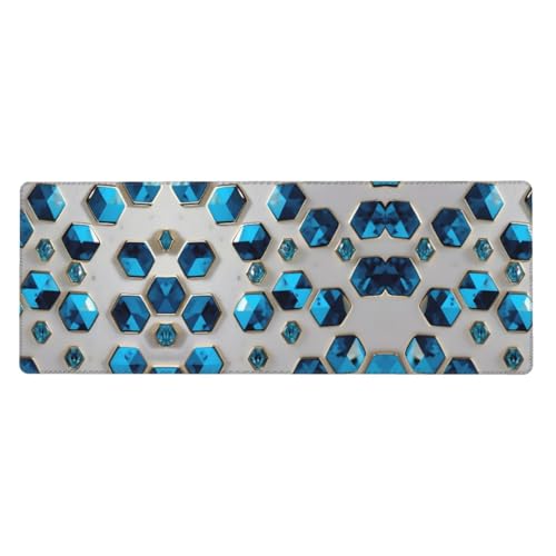 Großes Mauspad mit blauen Sechsecken und Diamanten, 30 x 80 cm, Gaming-Schreibtischmatte, erweiterter Schutz für Zuhause, Büro, Computer, Laptop Großes Mauspad mit blauen Sechsecken und Diamanten, 30 x 80 cm, Gaming-Schreibtischmatte, erweiterter Schutz für Zuhause, Büro, Computer, Laptop von BaerK