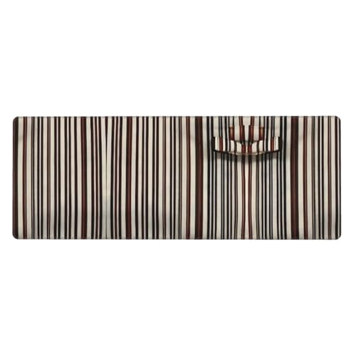 Großes Mauspad mit braunem Streifendruck, 30 x 80 cm, Gaming-Schreibtischmatte, erweiterter Schutz für Zuhause, Büro, Computer, Laptop von BaerK