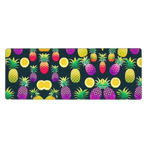 Großes Mauspad mit buntem Ananas-Druck, 30 x 80 cm, Gaming-Schreibtischmatte, erweiterter Schutz für Zuhause, Büro, Computer, Laptop von BaerK