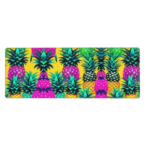 Großes Mauspad mit buntem Ananas-Druck, 30 x 80 cm, Gaming-Schreibtischmatte, erweiterter Schutz für Zuhause, Büro, Computer, Laptop von BaerK