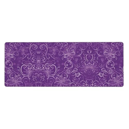 Großes Mauspad mit floralen Wirbeln, Efeu-Druck, 30 x 80 cm, Gaming-Schreibtischmatte, erweiterter Schutz für Zuhause, Büro, Computer, Laptop von BaerK
