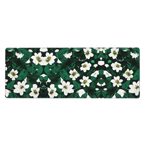 Großes Mauspad mit grünem Blumenmuster, 30 x 80 cm, Gaming-Schreibtischmatte, erweiterter Schutz für Zuhause, Büro, Computer, Laptop Großes Mauspad mit grünem Blumenmuster, 30 x 80 cm, Gaming-Schreibtischmatte, erweiterter Schutz für Zuhause, Büro, Computer, Laptop von BaerK