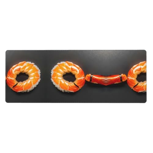 Großes Mauspad mit japanischem Sushi-Garnelen-Druck, 30 x 80 cm, Gaming-Schreibtischmatte, erweiterter Schutz für Zuhause, Büro, Computer, Laptop von BaerK