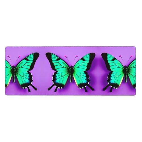 Großes Mauspad mit niedlichem Schmetterlings-Druck, 30 x 80 cm, Gaming-Schreibtischmatte, erweiterter Schutz für Zuhause, Büro, Computer, Laptop von BaerK