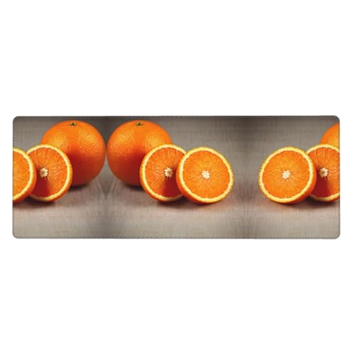 Großes Mauspad mit orangefarbenem Obstdruck, 30 x 80 cm, Gaming-Schreibtischmatte, erweiterter Schutz für Zuhause, Büro, Computer, Laptop von BaerK