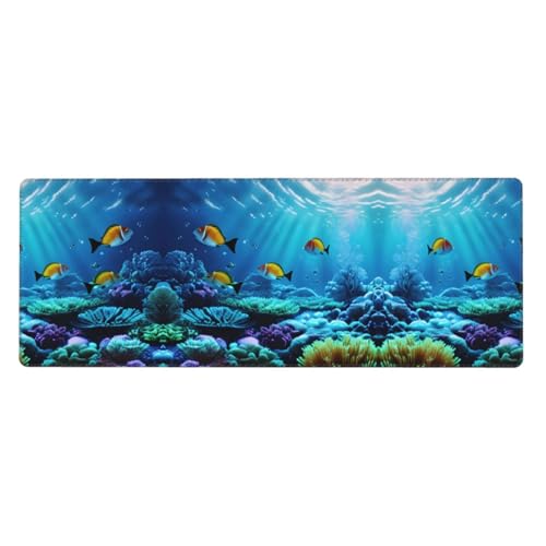Großes Mauspad mit ruhiger Unterwasserlandschaft, 30 x 80 cm, Gaming-Schreibtischmatte, erweiterter Schutz für Zuhause, Büro, Computer, Laptop von BaerK