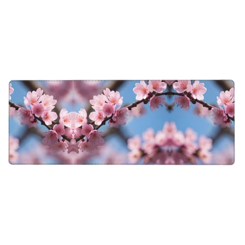 Großes Mauspad mit schönem Kirschblüten-Druck, 30 x 80 cm, Gaming-Schreibtischmatte, erweiterter Schutz für Zuhause, Büro, Computer, Laptop von BaerK