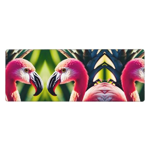 Großes Mauspad mit tropischen Flamingos und Ananas, 30 x 80 cm, Gaming-Schreibtischmatte, erweiterter Schutz für Zuhause, Büro, Computer, Laptop von BaerK