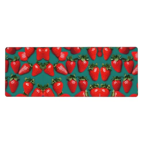 Großes Mauspad mit vielen Erdbeermotiven, 30 x 80 cm, Gaming-Schreibtischmatte, erweiterter Schutz für Zuhause, Büro, Computer, Laptop Großes Mauspad mit vielen Erdbeermotiven, 30 x 80 cm, Gaming-Schreibtischmatte, erweiterter Schutz für Zuhause, Büro, Computer, Laptop von BaerK
