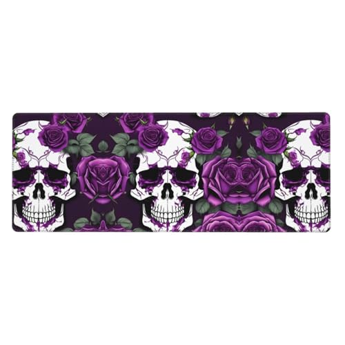 Großes Mauspad mit violettem Rosen-Skelett-Druck, 30 x 80 cm, Gaming-Schreibtischmatte, erweiterter Schutz für Zuhause, Büro, Computer, Laptop Großes Mauspad mit violettem Rosen-Skelett-Druck, 30 x 80 cm, Gaming-Schreibtischmatte, erweiterter Schutz für Zuhause, Büro, Computer, Laptop von BaerK