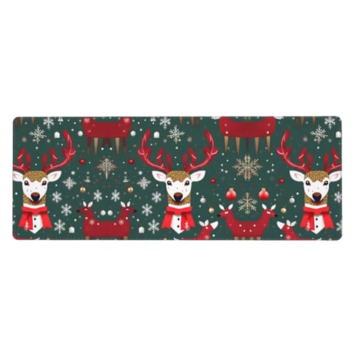 Großes Mauspad mit weihnachtlichem Hirschdruck, 30 x 80 cm, Gaming-Schreibtischmatte, erweiterter Schutz für Zuhause, Büro, Computer, Laptop Großes Mauspad mit weihnachtlichem Hirschdruck, 30 x 80 cm, Gaming-Schreibtischmatte, erweiterter Schutz für Zuhause, Büro, Computer, Laptop von BaerK