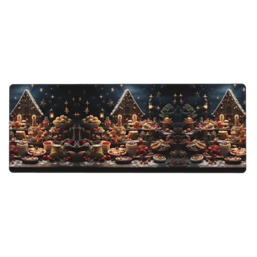 Großes Mauspad mit weihnachtlicher Atmosphäre, 30 x 80 cm, Gaming-Schreibtischmatte, erweiterter Schutz für Zuhause, Büro, Computer, Laptop von BaerK