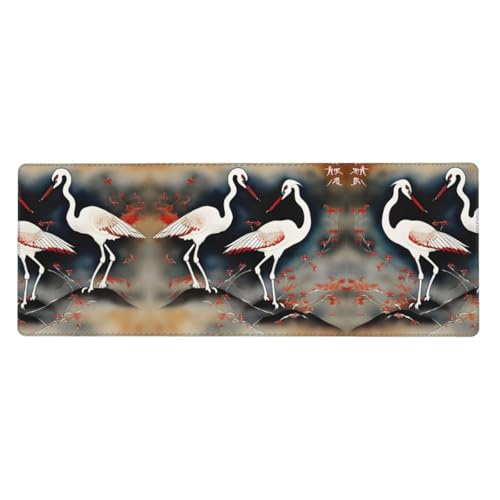 Großes Mauspad mit zwei japanischen Kranichen, traditionelle Malerei, 30 x 80 cm, Gaming-Schreibtischunterlage, erweiterter Schutz für Zuhause, Büro, Computer, Laptop Großes Mauspad mit zwei japanischen Kranichen, traditionelle Malerei, 30 x 80 cm, Gaming-Schreibtischunterlage, erweiterter Schutz für Zuhause, Büro, Computer, Laptop von BaerK