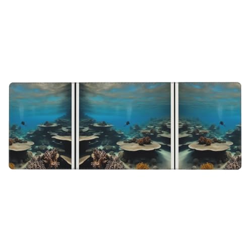 Großes Unterwasser-Mauspad mit Ozeanblick, 30 x 80 cm, Gaming-Schreibtischmatte, erweiterter Schutz für Zuhause, Büro, Computer, Laptop von BaerK
