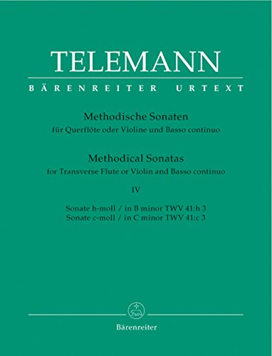 12 Methodische Sonaten für Flöte oder Violine und Basso continuo (Heft 4). Spielpartitur, Sammelband. Spielpartitur, Stimmensatz, Sammelband, Urtextausgabe von Bärenreiter