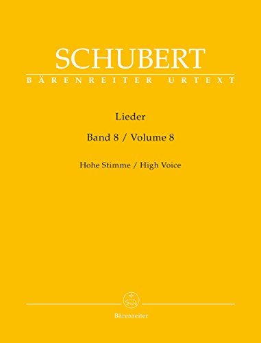 Lieder, Band 8 (Hohe Stimme).Singpartitur, Sammelband, Urtextausgabe. BÄRENREITER URTEXT von Bärenreiter
