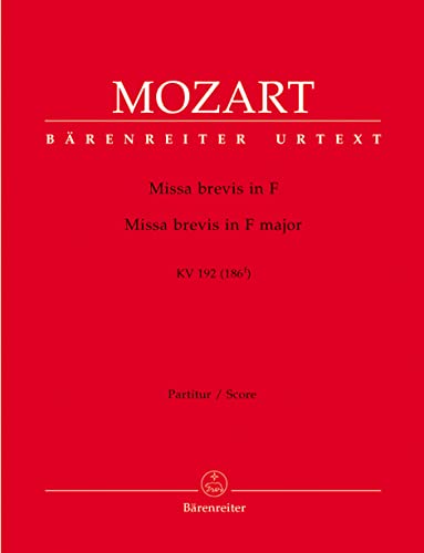 Missa brevis F-Dur KV 192 (186f). Partitur, Urtextausgabe von Bärenreiter
