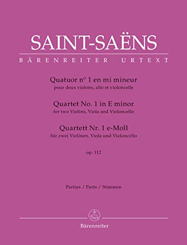 Quartett für zwei Violinen, Viola und Violoncello Nr. 1 e-Moll op. 112. Stimmensatz, Urtextausgabe. BÄRENREITER URTEXT Quartett für zwei Violinen, Viola und Violoncello Nr. 1 e-Moll op. 112. Stimmensatz, Urtextausgabe. BÄRENREITER URTEXT von Bärenreiter