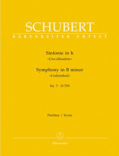 Sinfonie 7 (8) H-Moll d 759 "Unvollendete". Partitur, Urtextausgabe von Bärenreiter