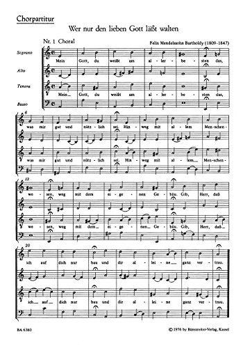Wer nur den lieben Gott lässt walten -Kantate-. Chormusik des 19. Jahrhunderts.Chorpartitur Wer nur den lieben Gott lässt walten -Kantate-. Chormusik des 19. Jahrhunderts.Chorpartitur von Bärenreiter