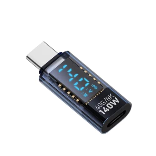 Baeroprki USB-C-Adapter, LED-Leistungsanzeige, 140 W, 40 Gbit/S, 8 K, USB-C-Verlängerung, PD3.1, Typ-C-Anschluss, Typ-C-Leistungsmesser, Tester, Blau Baeroprki USB-C-Adapter, LED-Leistungsanzeige, 140 W, 40 Gbit/S, 8 K, USB-C-Verlängerung, PD3.1, Typ-C-Anschluss, Typ-C-Leistungsmesser, Tester, Blau von Baeroprki