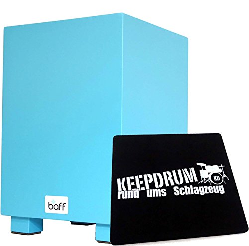 Baff Musikmöbel Kinder Trommel-Hocker Cajon Blau + keepdrum Sitzpad von Baff