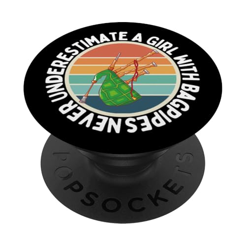 Never Underestimate A Girl With Dudelsack Women Bagpiper PopSockets Klebender PopGrip Never Underestimate A Girl With Dudelsack Women Bagpiper PopSockets Klebender PopGrip von Bag Pipes Scottish Gifts For Bagpiper