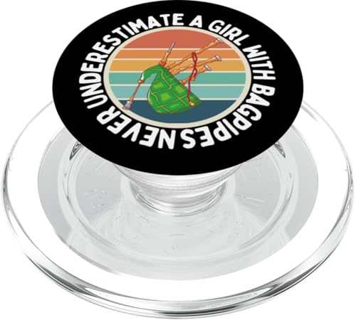 Never Underestimate A Girl With Dudelsack Women Bagpiper PopSockets PopGrip für MagSafe von Bag Pipes Scottish Gifts For Bagpiper